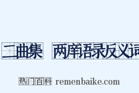 二曲集·两庠语录反义词是什么意思的图片